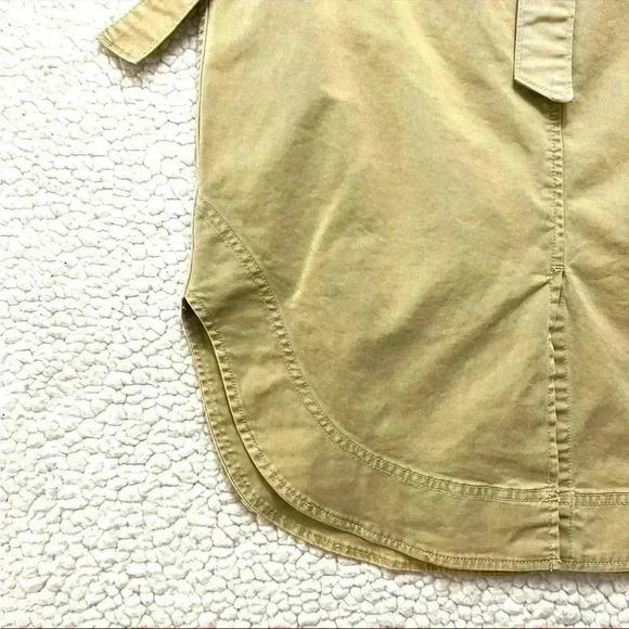 Gap Khaki “Retro” 70’s High Tie Waist Pocket Cotton Round Hem Midi Skirt Size 6 - Picture 4 of 13